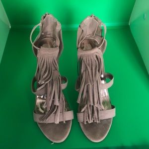 Madden Girl Taupe sandal with fringes size7